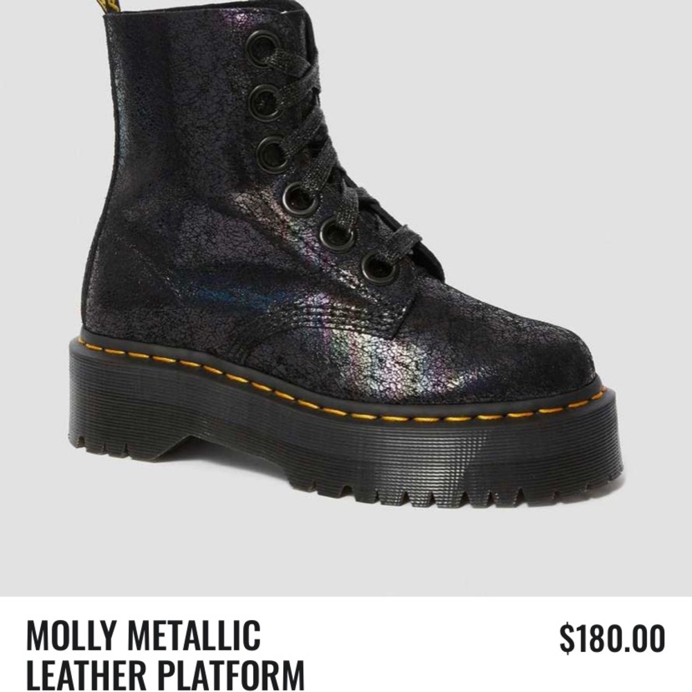 NEW Dr. Martens Black Iridescent Crackle